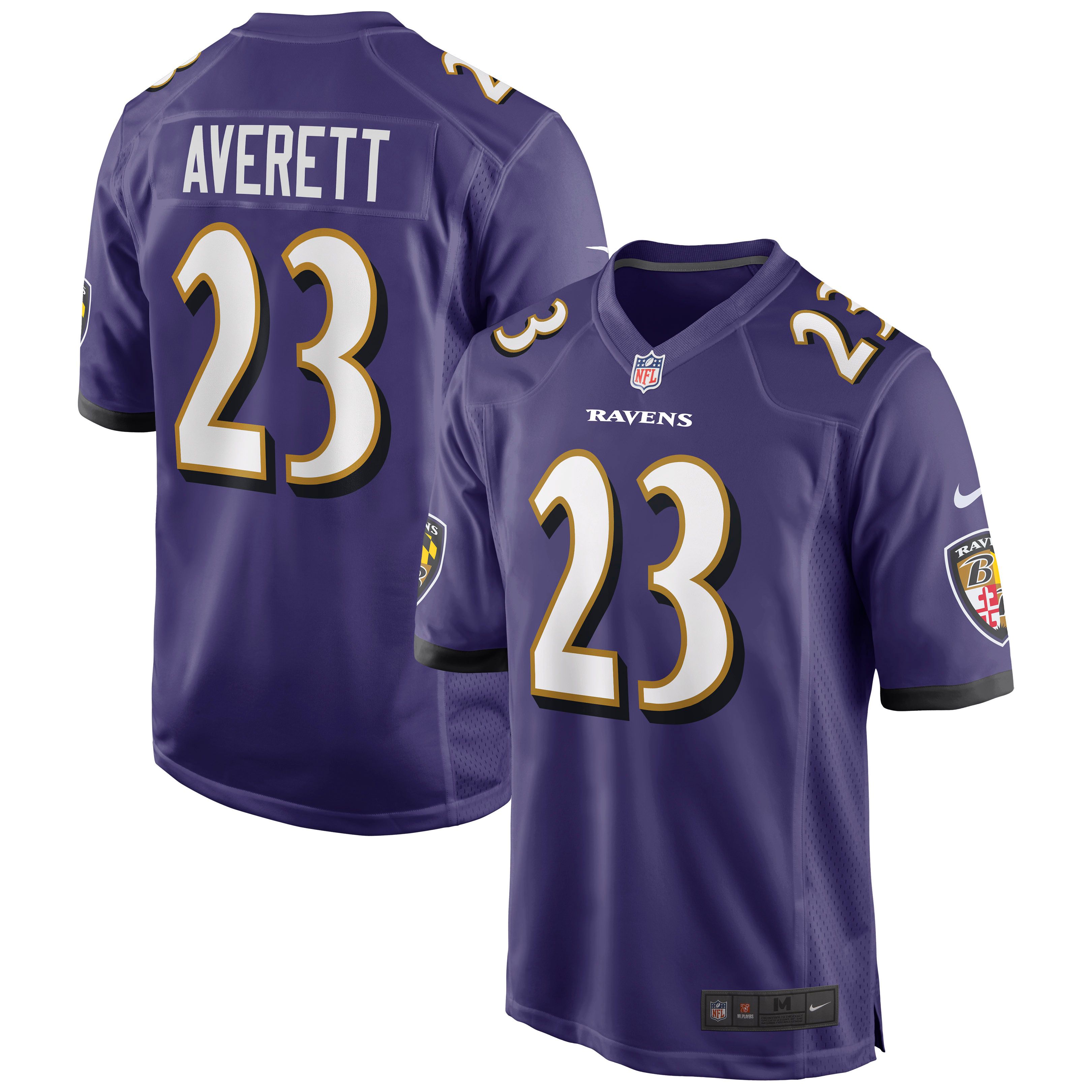 Men Baltimore Ravens 23 Anthony Averett Purple Nike Limited Player NFL Jersey